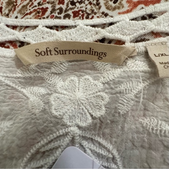 Soft Surroundings | NWT Jasmin Lace Wrap Embroidered Top - Size L/XL - Picture 6 of 12